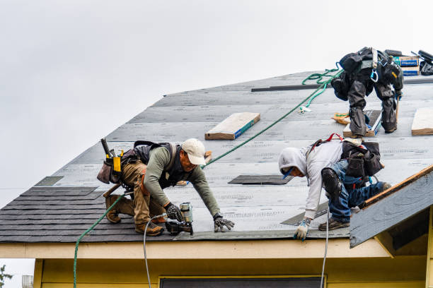 Professional Gutter Installation technician working in Marysville, OH